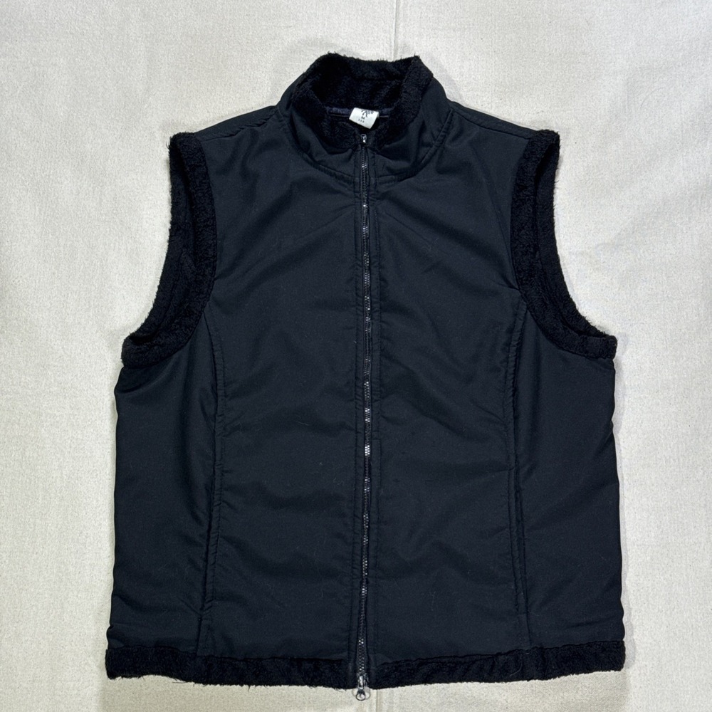 PRANA Sherpa Lined Full Zip Up Elsa Vest Womens Size M Black